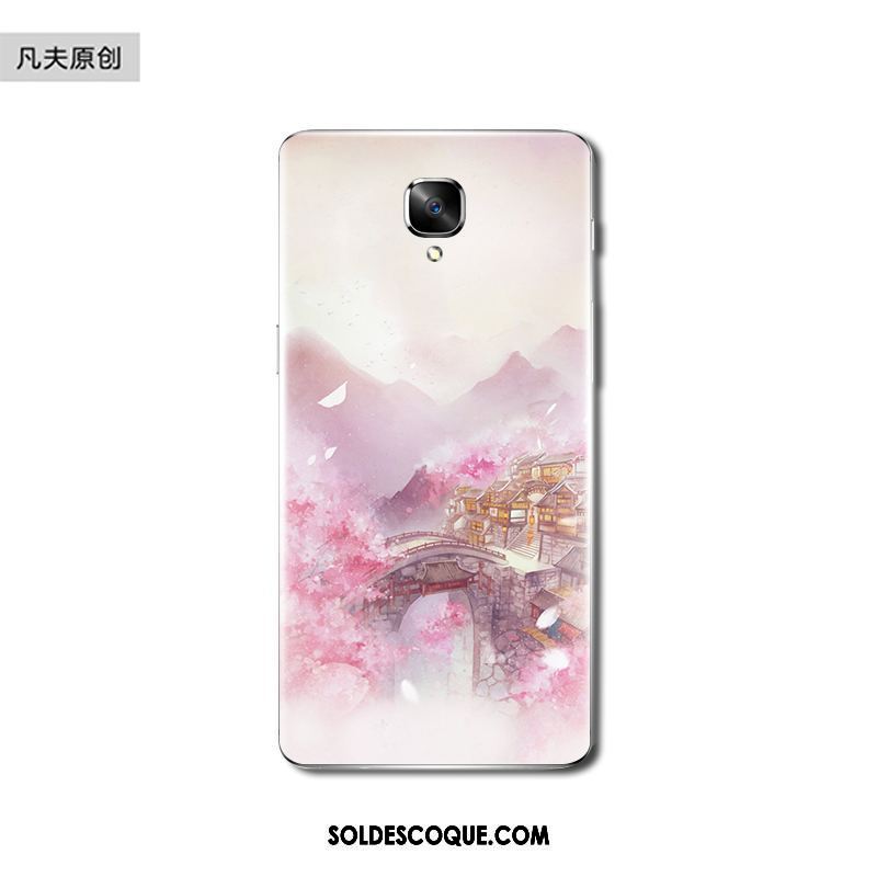 Coque Oneplus 3 Rose Téléphone Portable Protection Fluide Doux Fleur De Pêche France