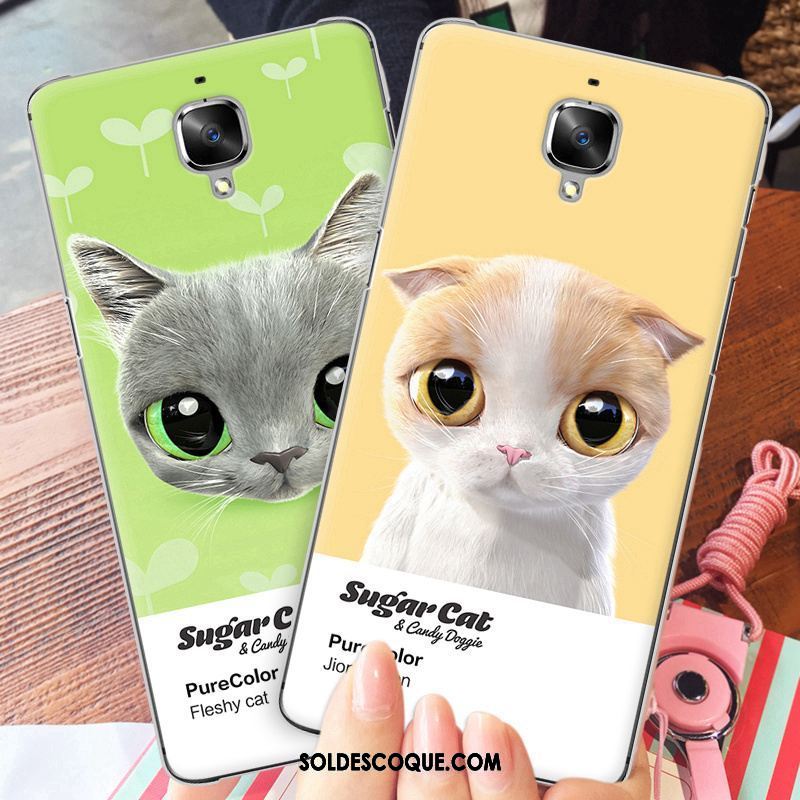 Coque Oneplus 3t Mignonne Chat Étui Téléphone Portable Jaune En Ligne