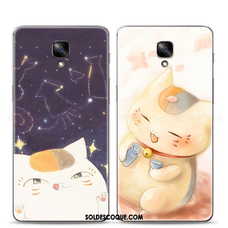 Coque Oneplus 3t Noir Chat Fluide Doux Téléphone Portable Dessin Animé Pas Cher