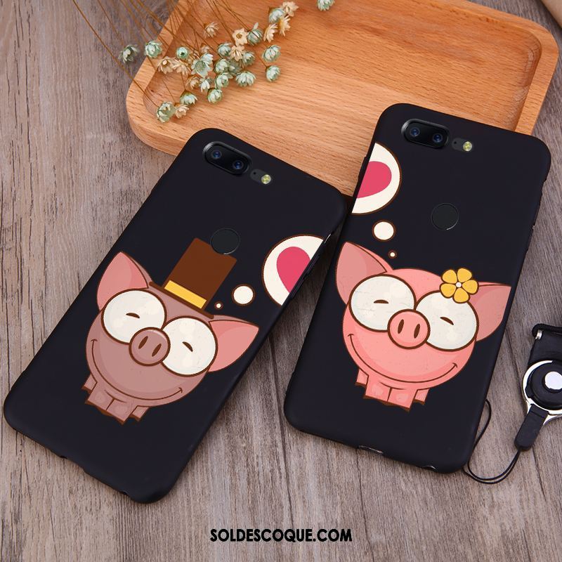 Coque Oneplus 5 Amoureux Dessin Animé Petit Gaufrage Noir France