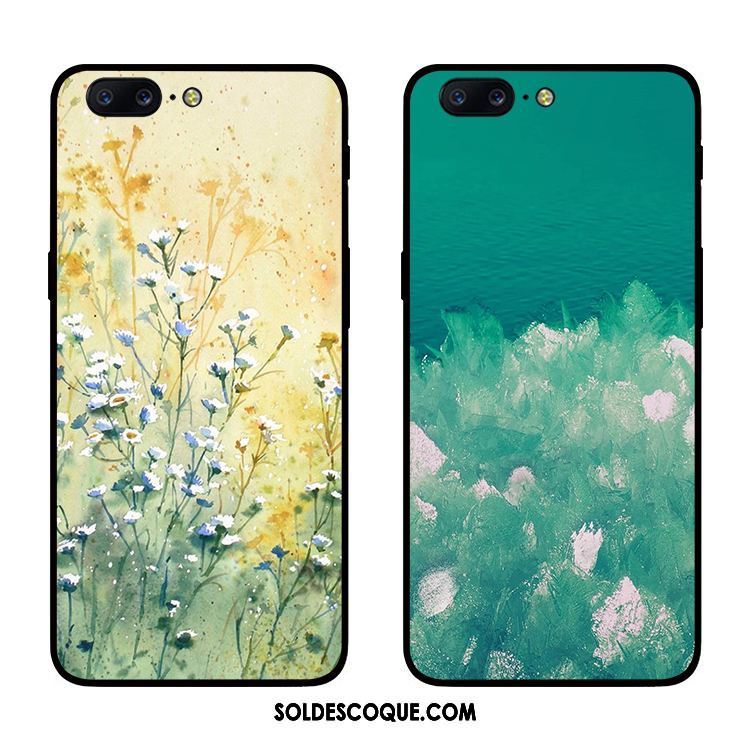 Coque Oneplus 5 Téléphone Portable Petite Marguerite Vert Fluide Doux Créatif En Vente