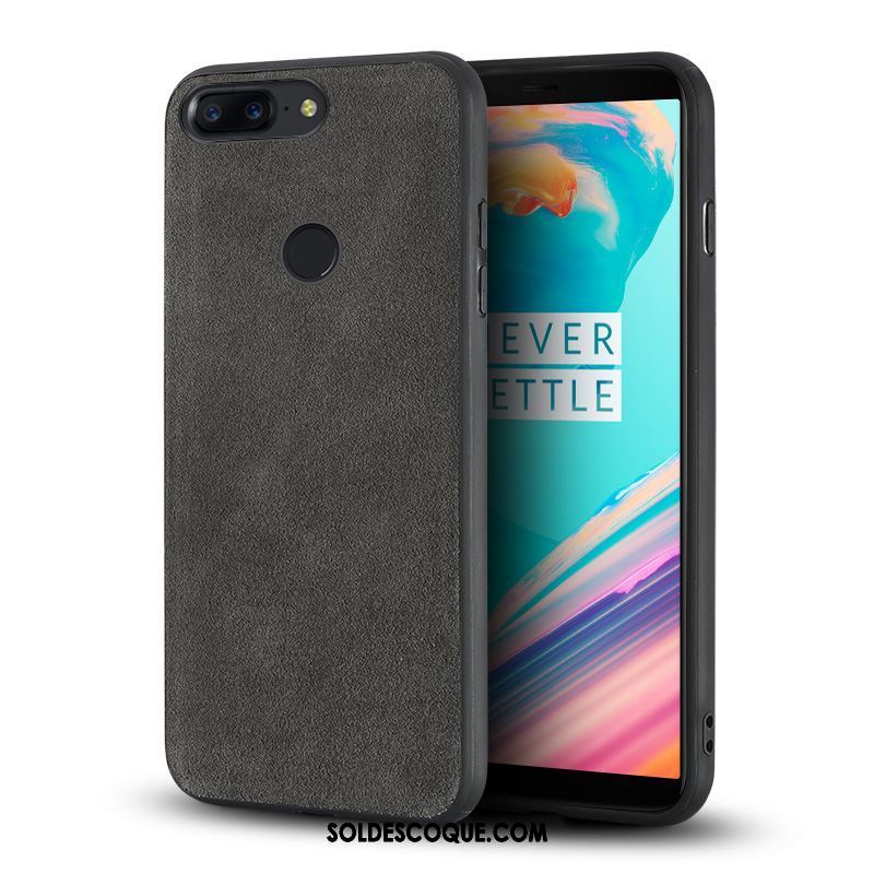 Coque Oneplus 5 Étui Créatif Téléphone Portable Noir Cuir Véritable En Vente