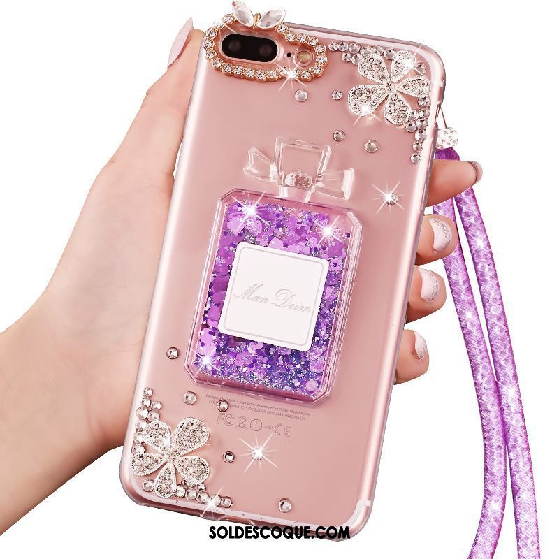 Coque Oneplus 5 Étui Quicksand Protection Rose Strass En Vente