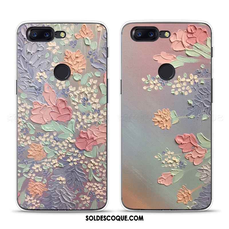 Coque Oneplus 5t Art Fluide Doux Gaufrage Peinture À L'huile Nouveau En Ligne