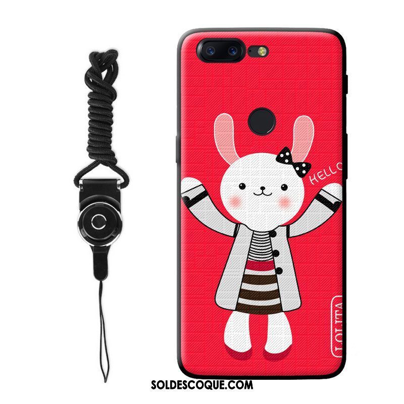 Coque Oneplus 5t Charmant Protection Créatif Lapin Rouge Pas Cher