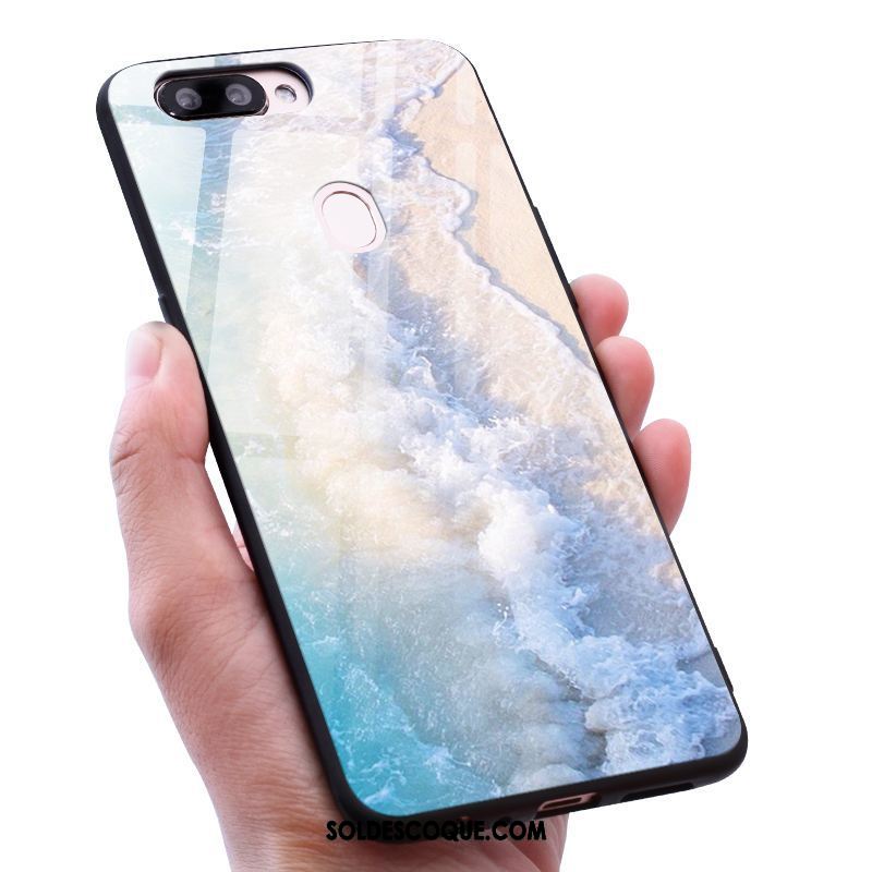 Coque Oneplus 5t Créatif Tendance Miroir Verre Trempé Bleu Housse Soldes