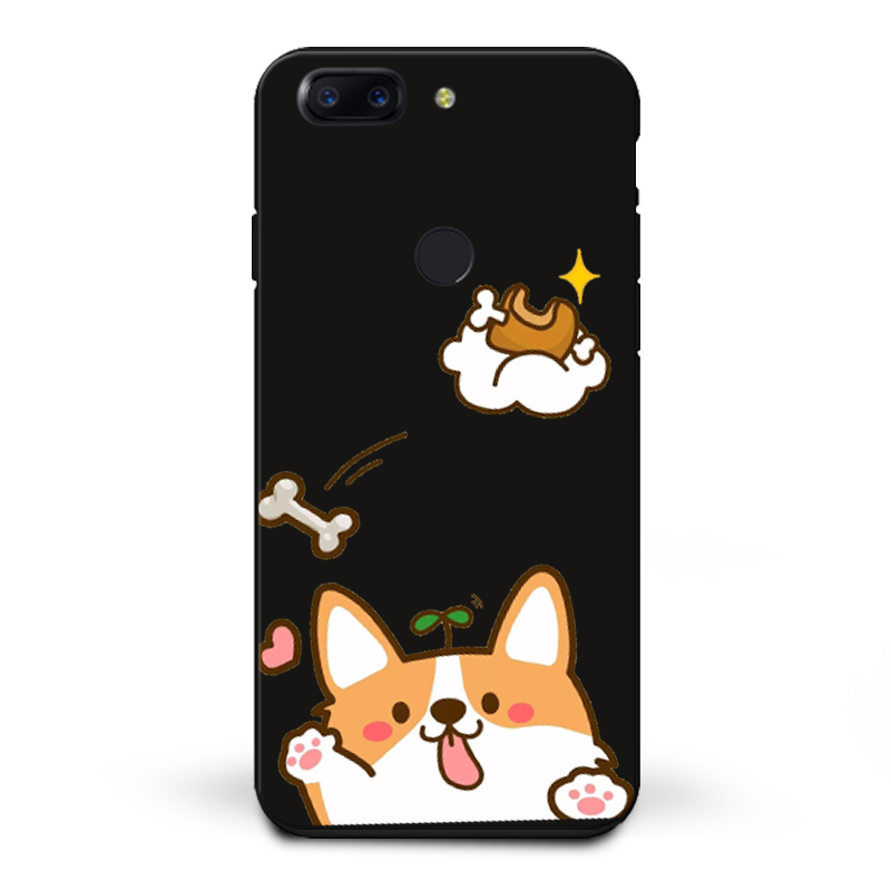 Coque Oneplus 5t Dessin Animé Créatif Téléphone Portable Chiens Noir Pas Cher