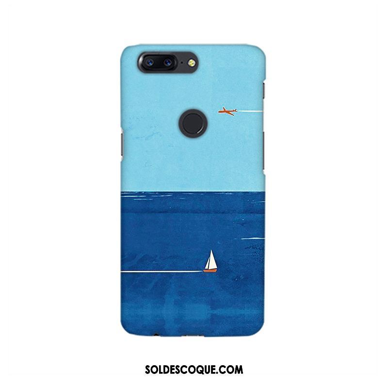 Coque Oneplus 5t Délavé En Daim Créatif Difficile Bleu Simple Soldes