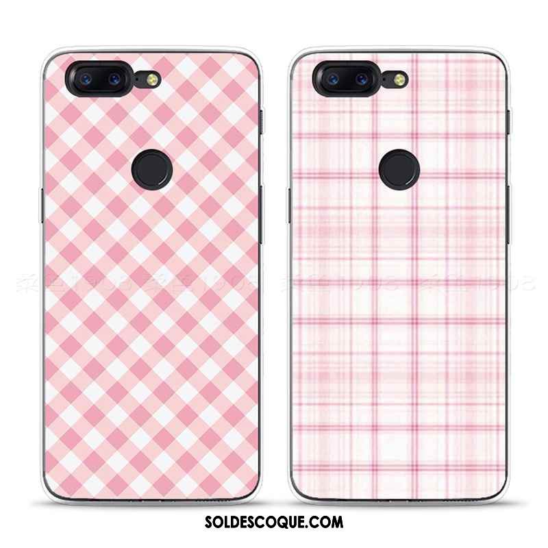 Coque Oneplus 5t Gaufrage Frais Petit Fluide Doux Rose Housse En Vente