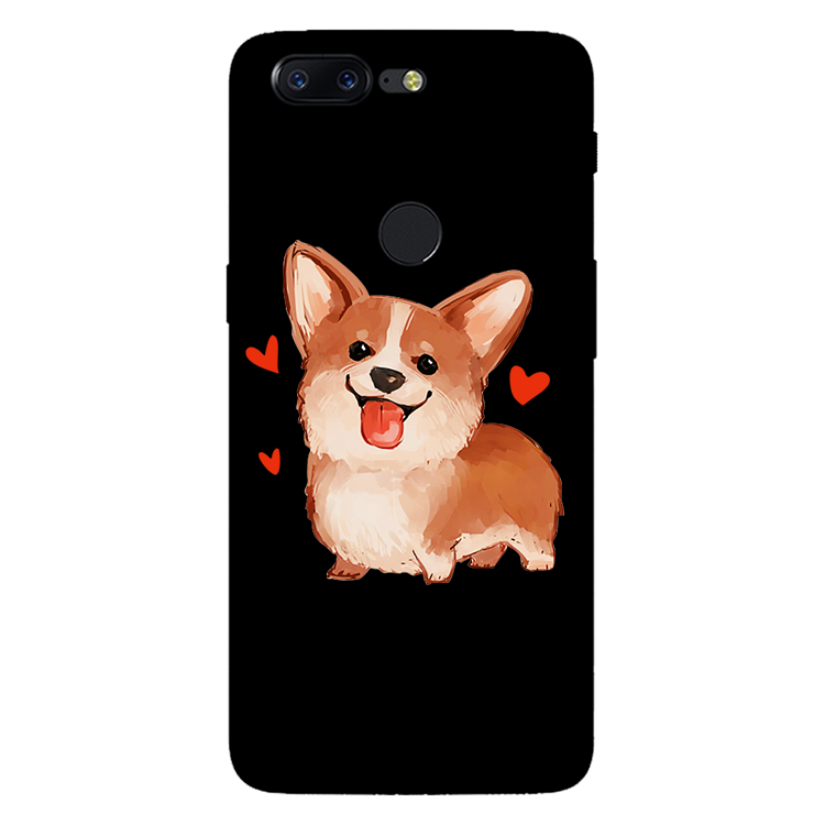 Coque Oneplus 5t Téléphone Portable Chiens Incassable Gaufrage Noir En Ligne