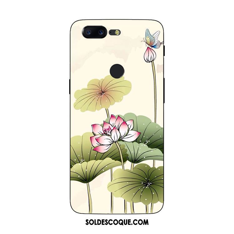 Coque Oneplus 5t Vert Vent Fleur Téléphone Portable Étui En Vente