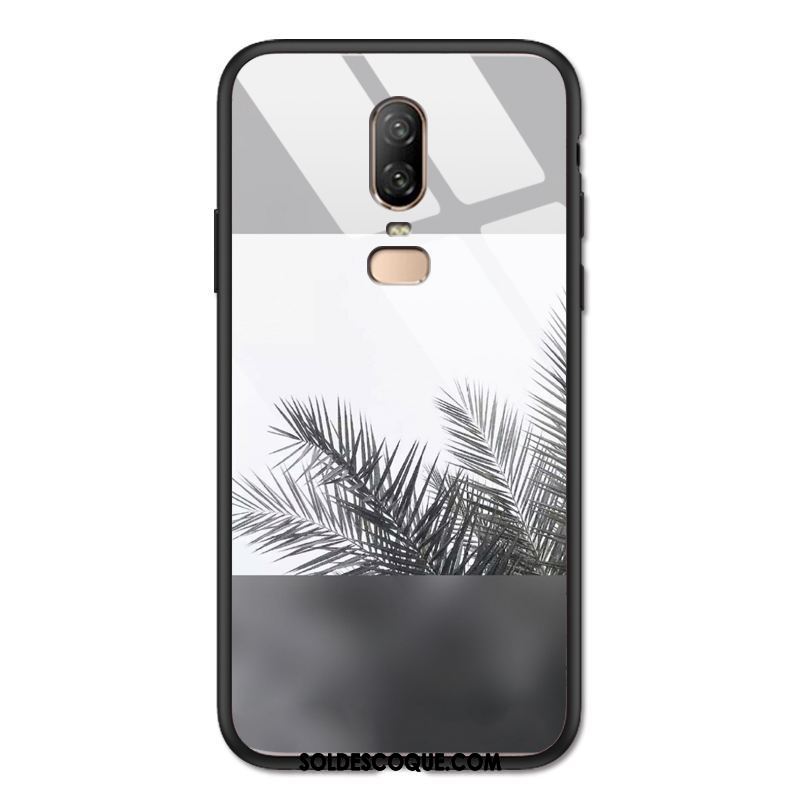 Coque Oneplus 6 Art Silicone Net Rouge Gris Verre En Ligne