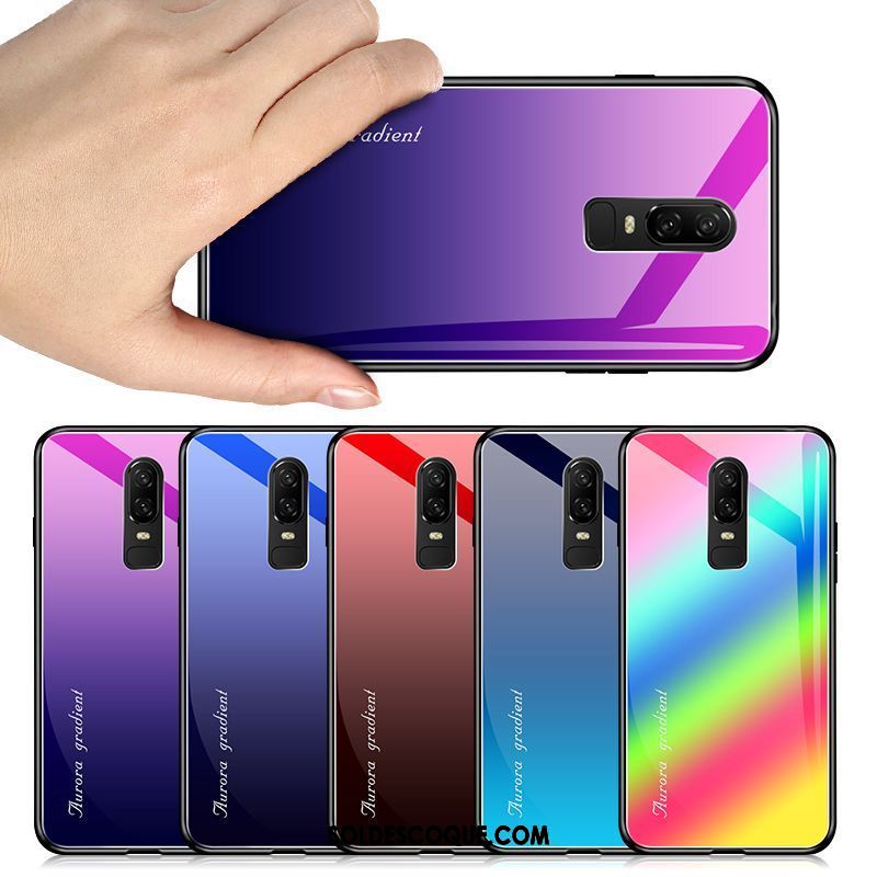 Coque Oneplus 6 Miroir Violet Dégradé Tout Compris Couvercle Arrière Soldes