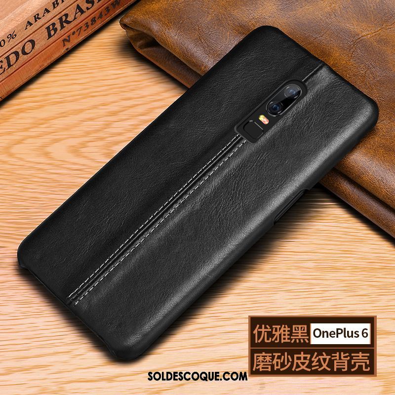 Coque Oneplus 6 Noir Téléphone Portable Nouveau Protection Cuir En Ligne