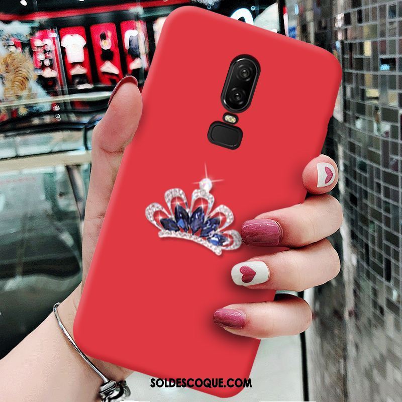 Coque Oneplus 6 Rouge Protection Net Rouge Fluide Doux Incassable En Vente