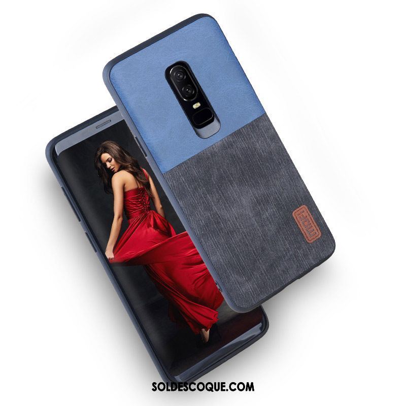 Coque Oneplus 6 Tout Compris Délavé En Daim Créatif Marque De Tendance Personnalité Housse Pas Cher