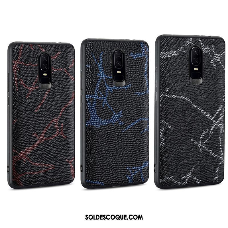 Coque Oneplus 6 Téléphone Portable Noir Étui En Cuir Mode France