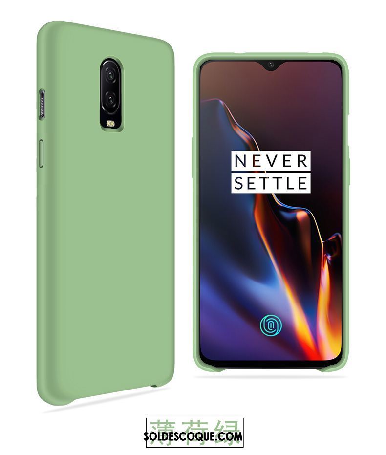 Coque Oneplus 6t Net Rouge Délavé En Daim Protection Personnalité Vert Housse Soldes