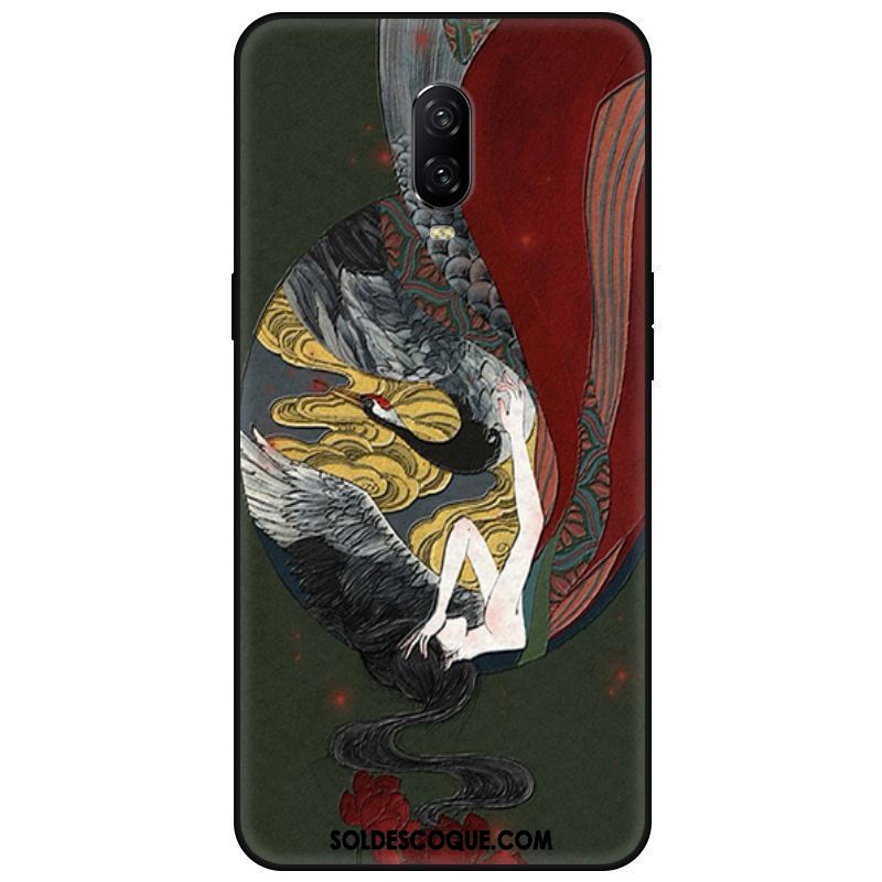 Coque Oneplus 6t Noir Protection Étui Téléphone Portable Art Soldes