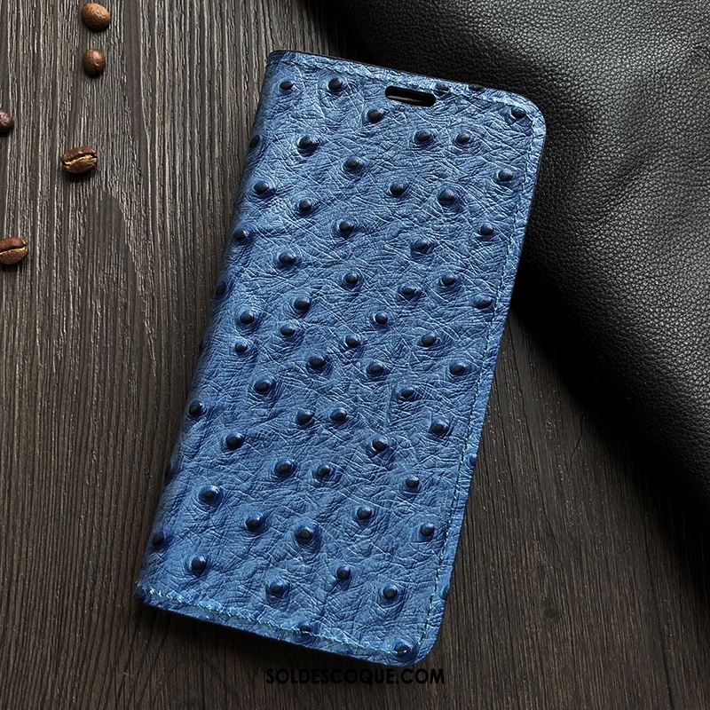 Coque Oneplus 7 Bleu Étui Cuir Haut Protection Étui En Cuir France