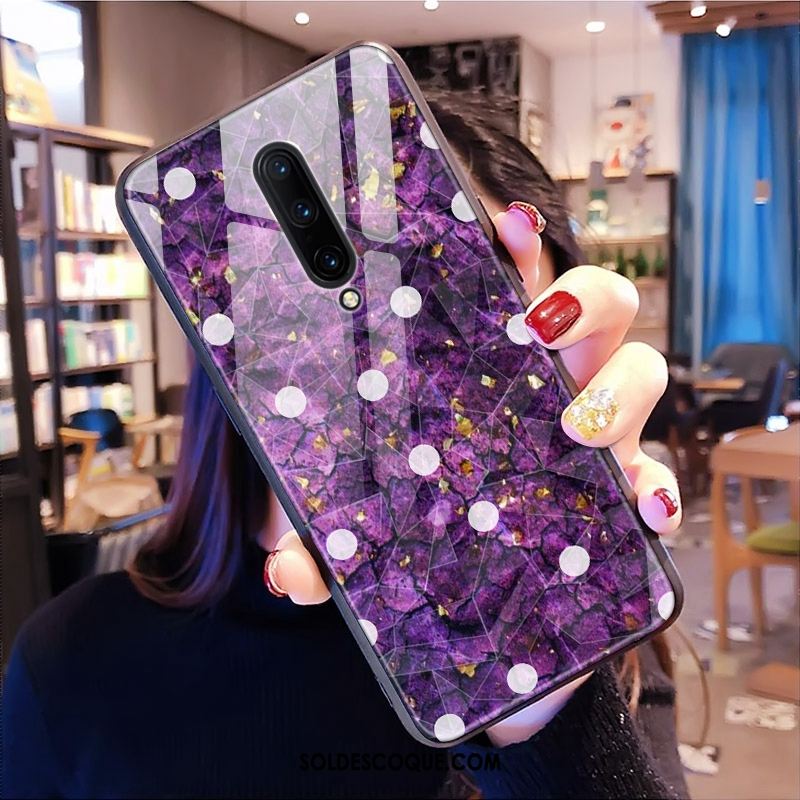 Coque Oneplus 7 Pro Silicone Net Rouge Violet Étui Fluide Doux En Ligne