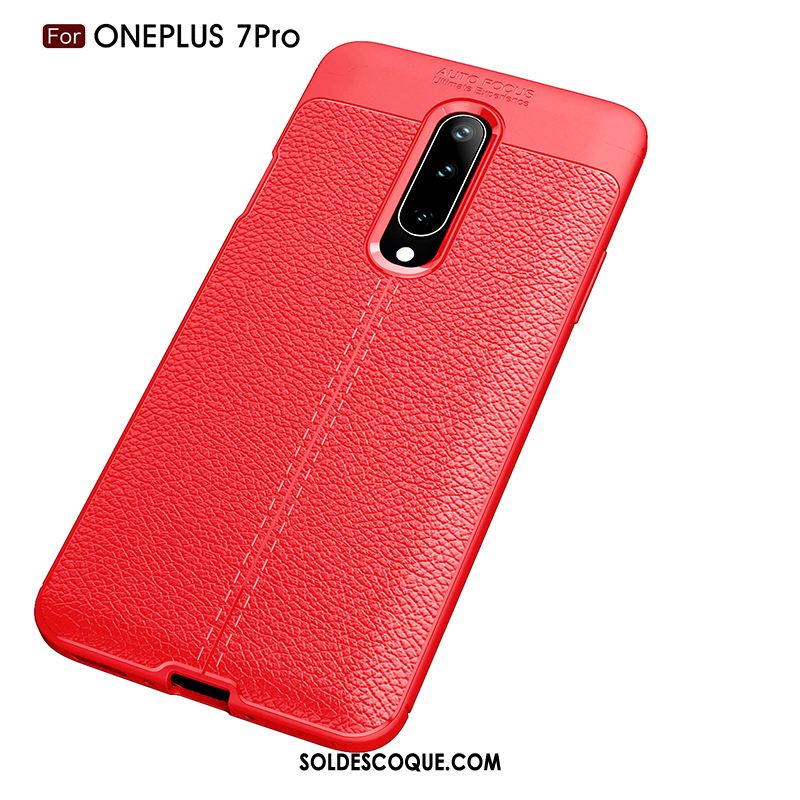 Coque Oneplus 7 Pro Silicone Simple Très Mince Tout Compris Rouge Pas Cher