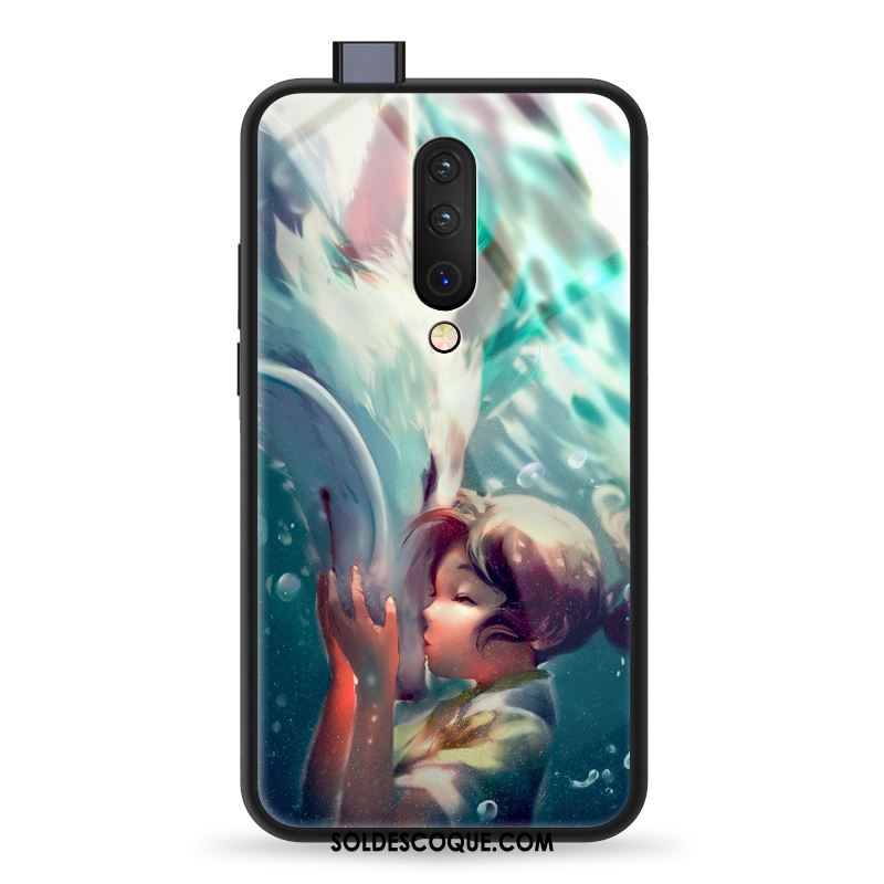 Coque Oneplus 7 Pro Vert Créatif Verre Marque De Tendance Protection Pas Cher