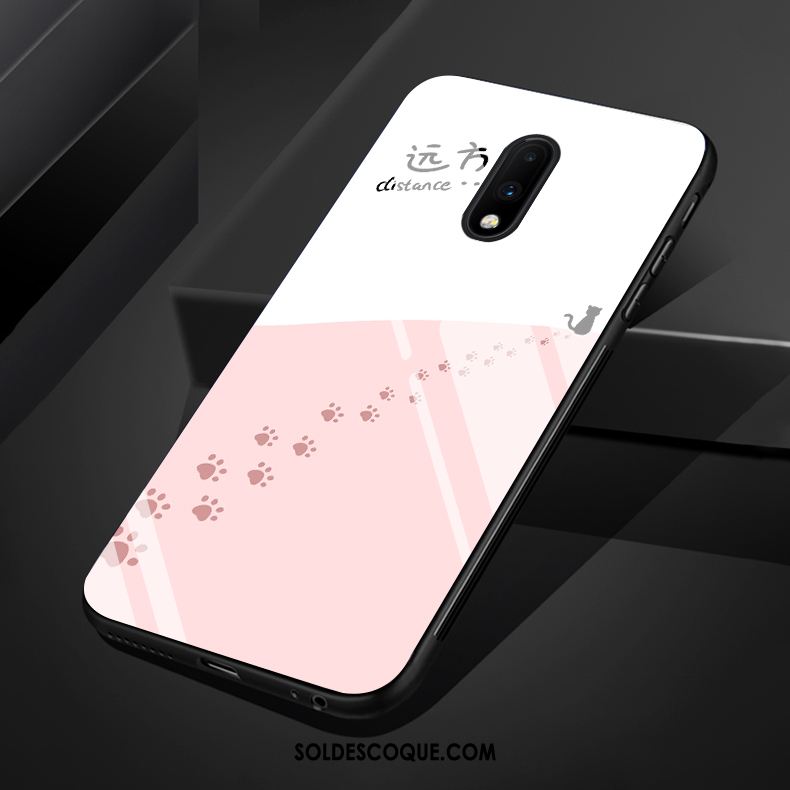 Coque Oneplus 7 Téléphone Portable Blanc Amoureux Étui Verre Pas Cher