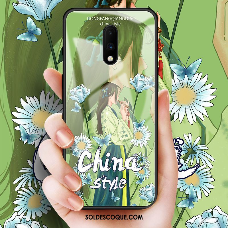 Coque Oneplus 7 Vert Étui Nouveau Tendance Personnalité Pas Cher