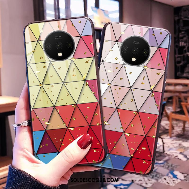 Coque Oneplus 7t Cœur Miroir Net Rouge Or Téléphone Portable En Ligne