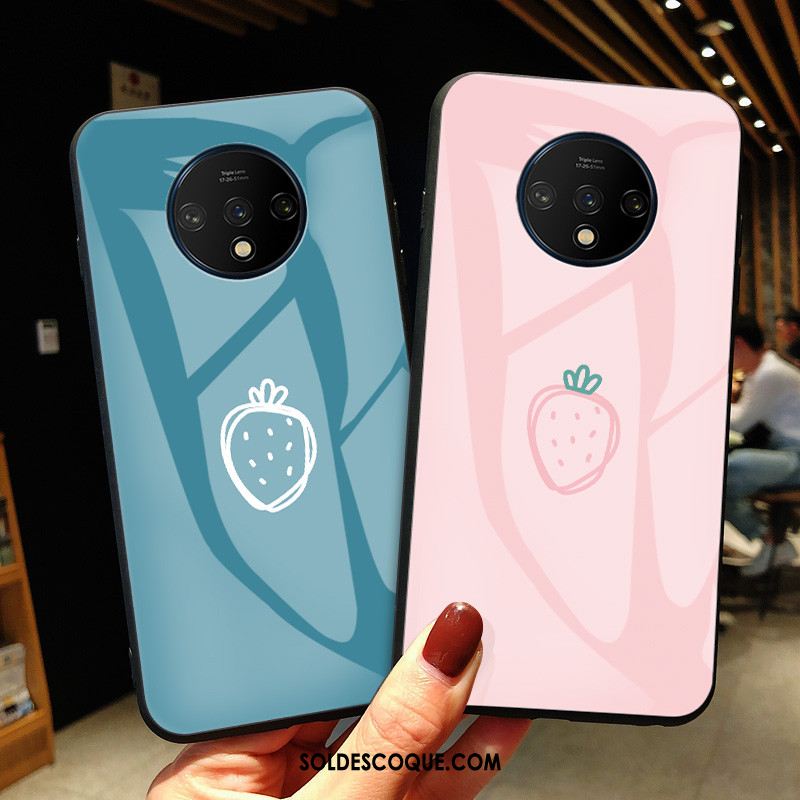 Coque Oneplus 7t Fraise Petit Verre Tout Compris Protection Housse Pas Cher