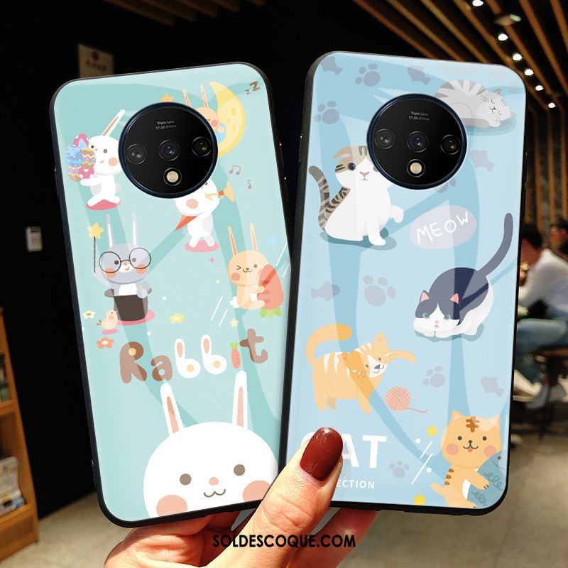 Coque Oneplus 7t Incassable Charmant Dessin Animé Verre Téléphone Portable Housse Pas Cher