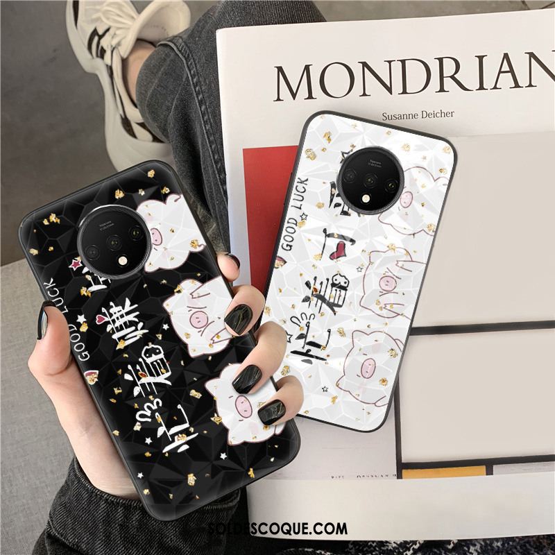 Coque Oneplus 7t Losange Fluide Doux Tendance Dessin Animé Téléphone Portable Pas Cher