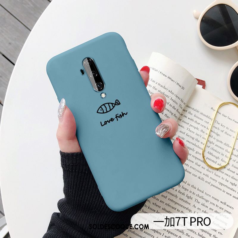 Coque Oneplus 7t Pro Net Rouge Fluide Doux Dessin Animé Tout Compris Étui Housse Pas Cher