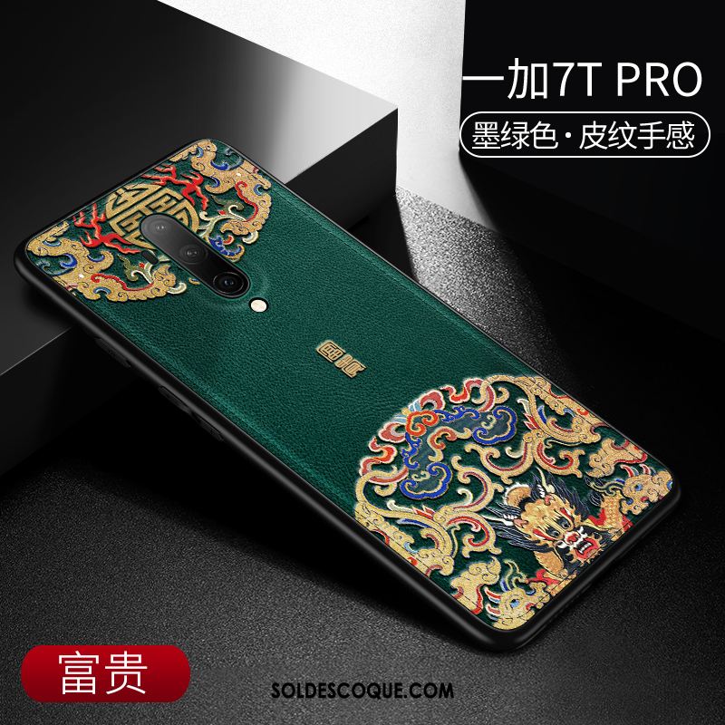 Coque Oneplus 7t Pro Protection Créatif Fluide Doux Téléphone Portable Cuir En Vente