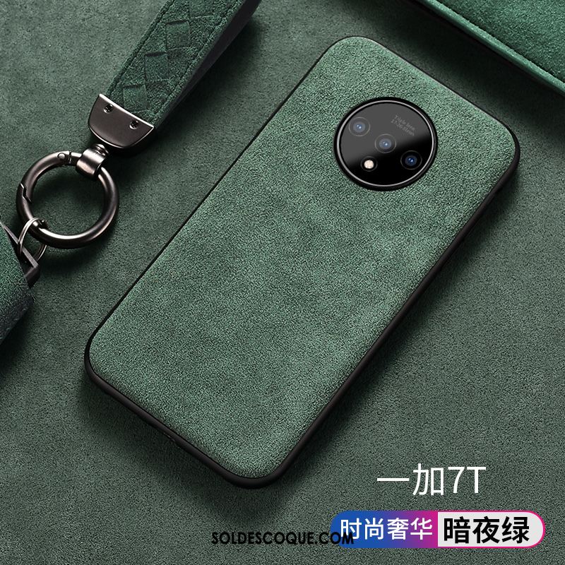 Coque Oneplus 7t Téléphone Portable Protection Silicone Vert Étui Housse Pas Cher