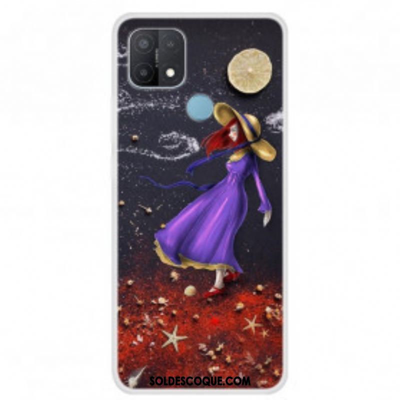 Coque Oppo A15 Femme à la Mer