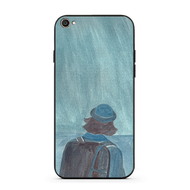 Coque Oppo A3 Bleu Art Incassable Peinte À La Main Téléphone Portable Pas Cher