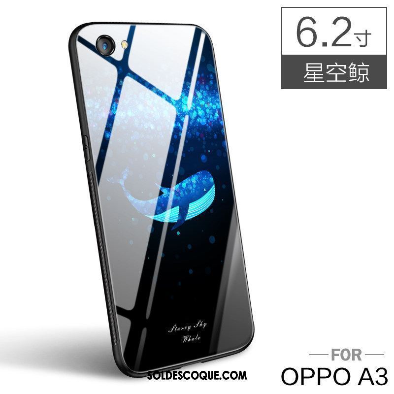 Coque Oppo A3 Personnalité Verre Miroir Bleu Cool France