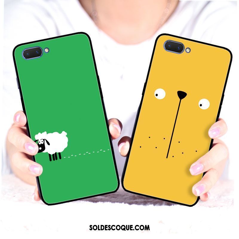 Coque Oppo A3s Dessin Animé Jaune Verre Charmant Téléphone Portable En Ligne