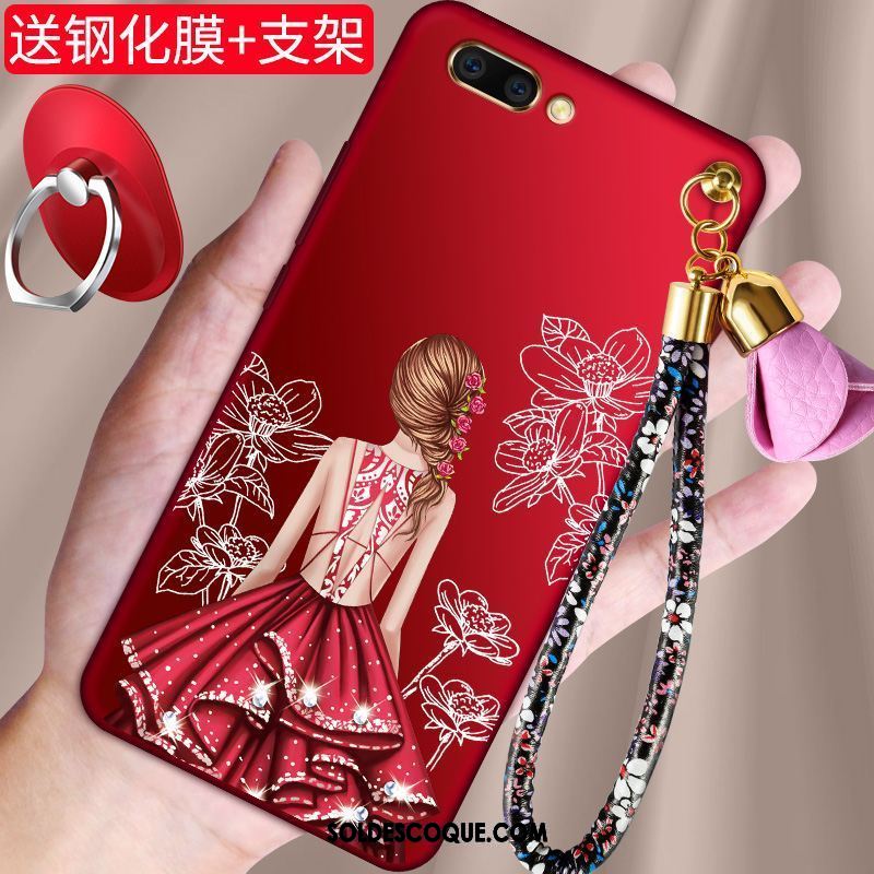 Coque Oppo A3s Fluide Doux Incassable Protection Tendance Rouge Pas Cher