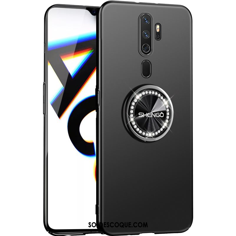 Coque Oppo A5 2020 Tempérer Noir Tout Compris Membrane Délavé En Daim Pas Cher