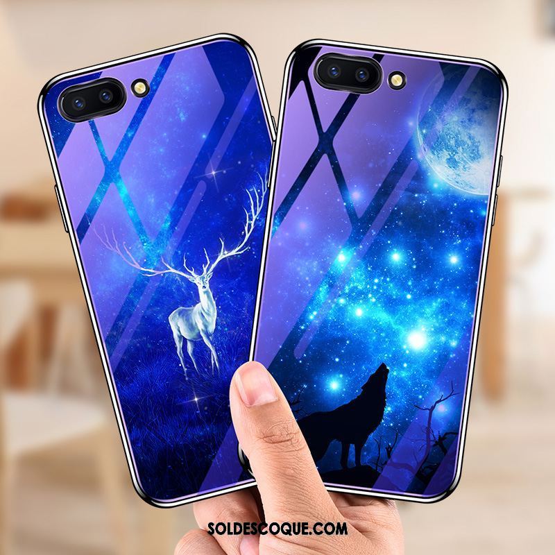 Coque Oppo A5 Bleu Tout Compris Difficile Tempérer Téléphone Portable Housse Pas Cher