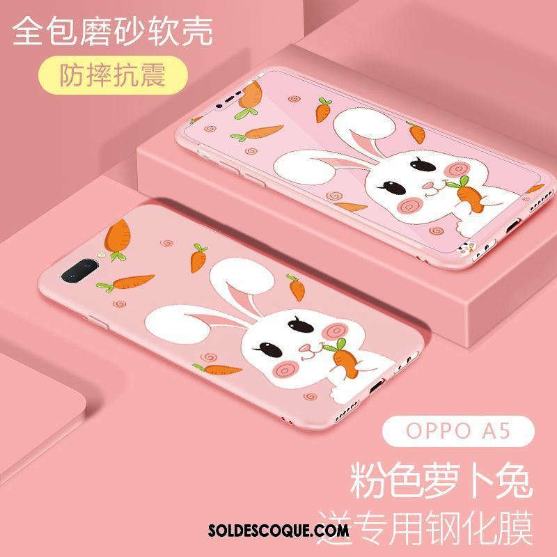 Coque Oppo A5 Net Rouge Fluide Doux Personnalité Rose Tendance En Ligne