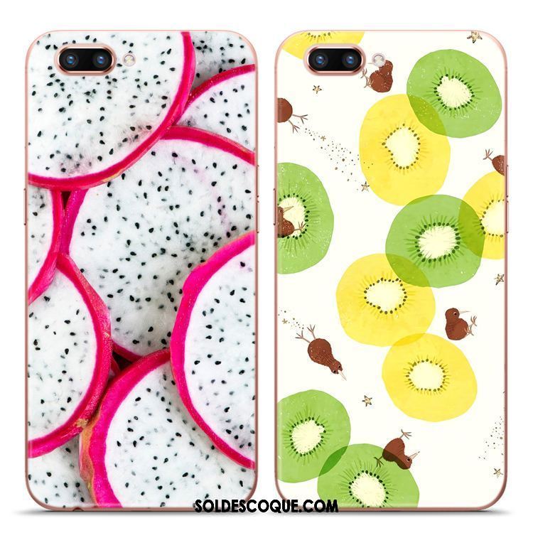 Coque Oppo A5 Simple Blanc Silicone Fruit Singe Pas Cher