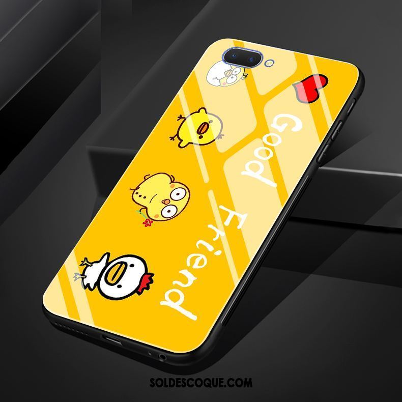 Coque Oppo A5 Étui Jaune Noir Frais Amour Soldes