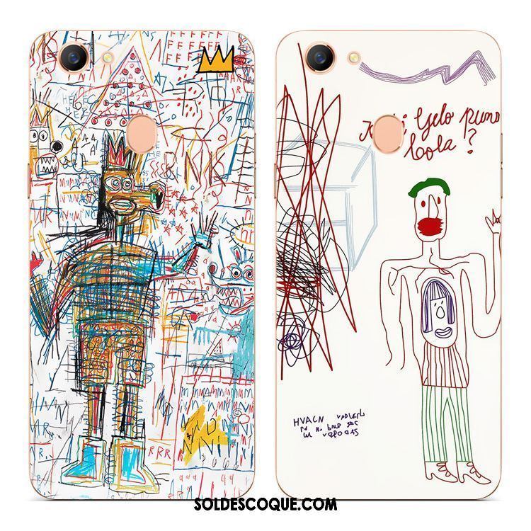 Coque Oppo A73 Fluide Doux Blanc Graffiti Téléphone Portable Enfant Housse Soldes