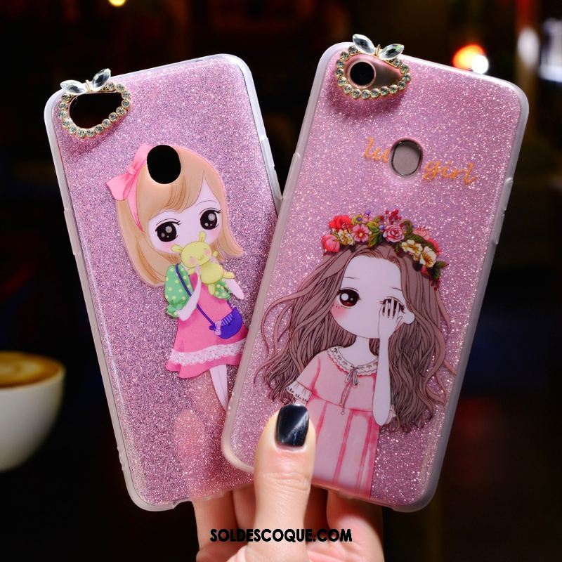 Coque Oppo A73 Strass Téléphone Portable Fluide Doux Rose Tendance En Vente