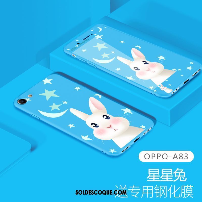 Coque Oppo A83 Fluide Doux Bleu Tout Compris Marque De Tendance Membrane Housse En Vente