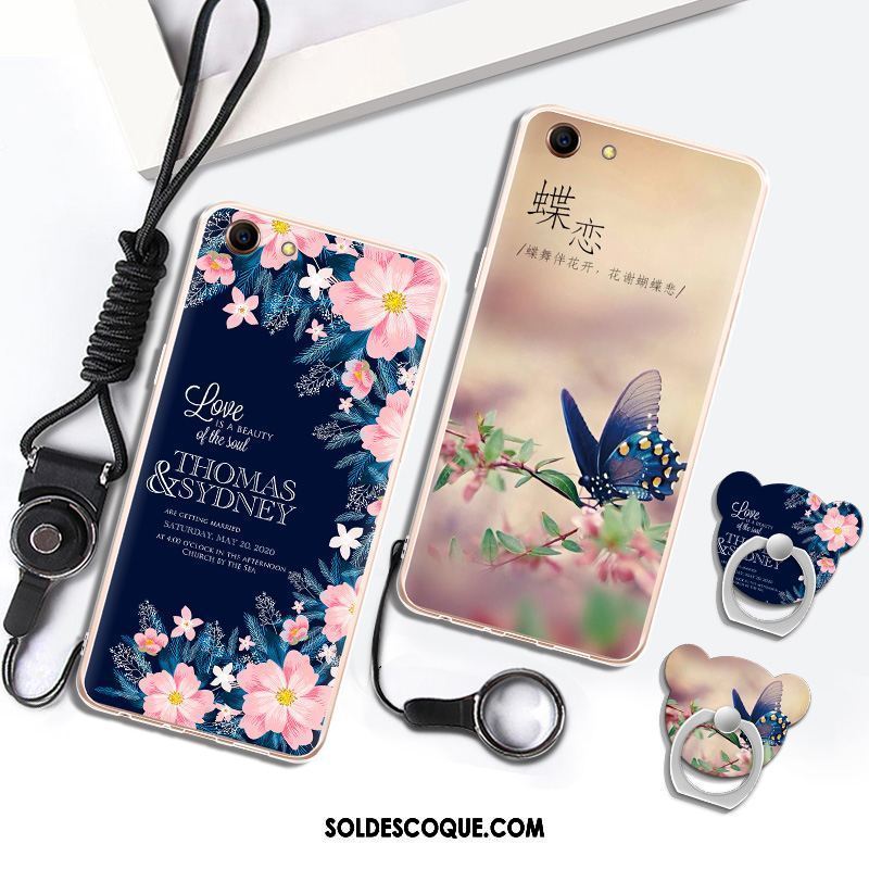 Coque Oppo A83 Fluide Doux Téléphone Portable Incassable Bleu Marin Étui Pas Cher